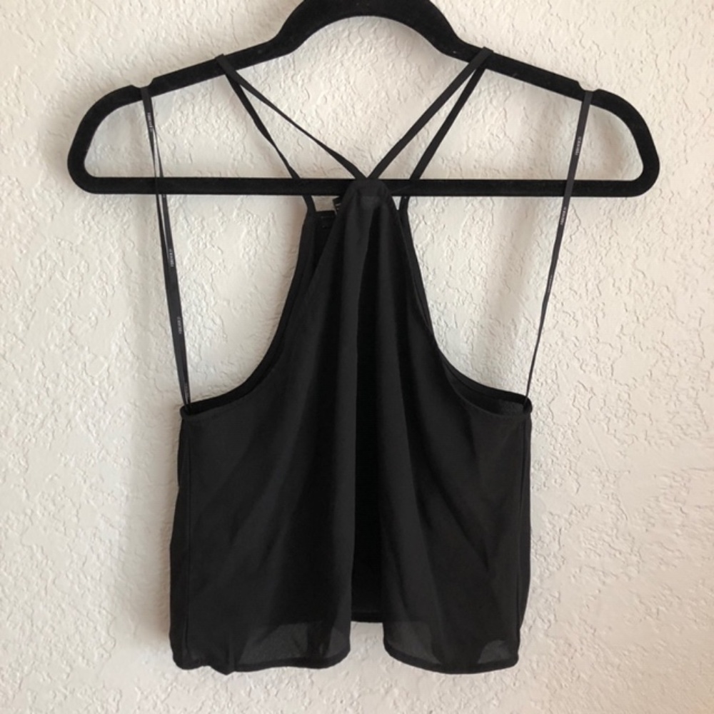 NWOT Forever 21 Black Semi-Sheer V-Neck Cami Sz. S